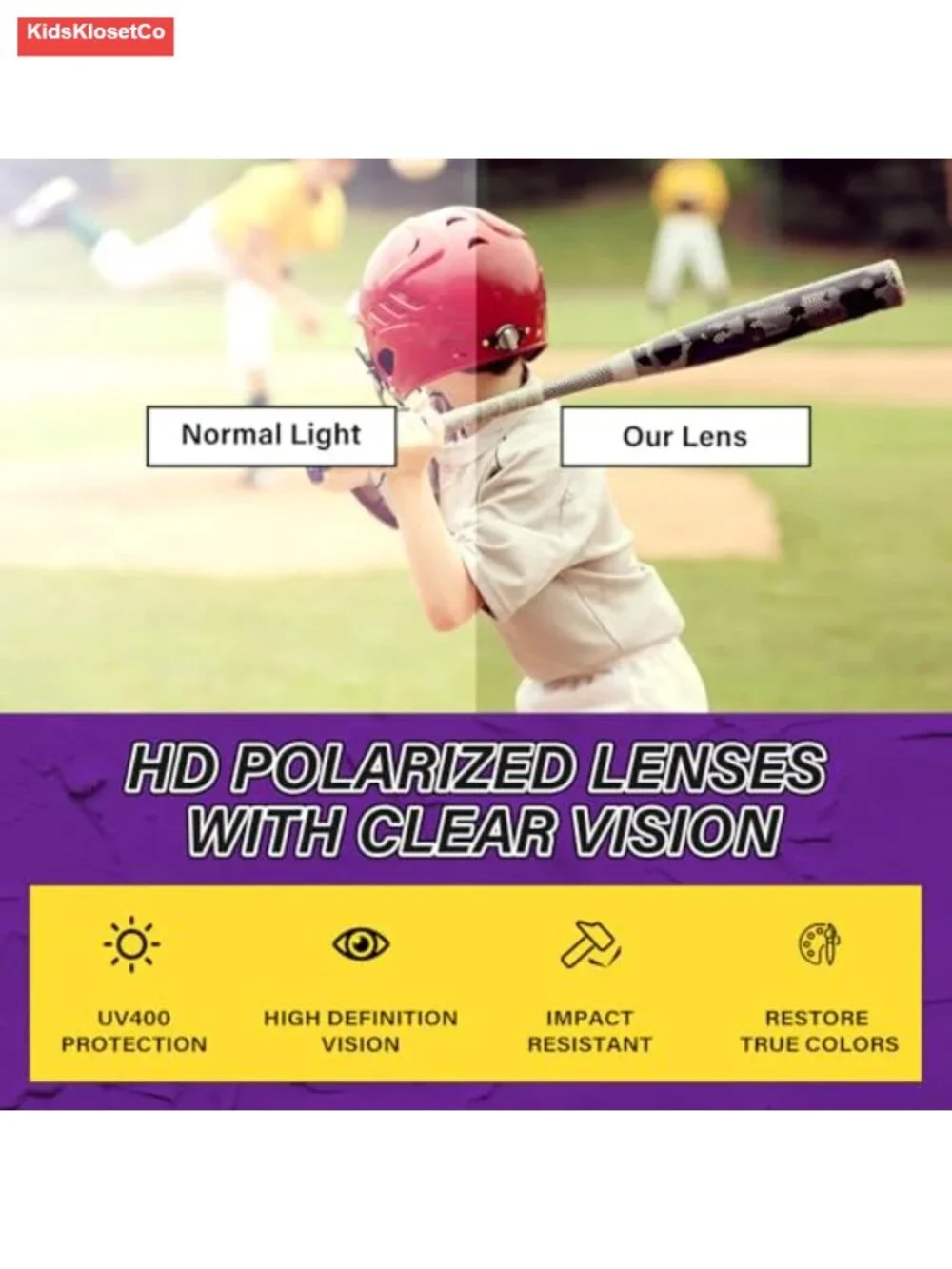 Polarized Kids Sunglasses Youth Baseball Sun Glasses Sports UV400